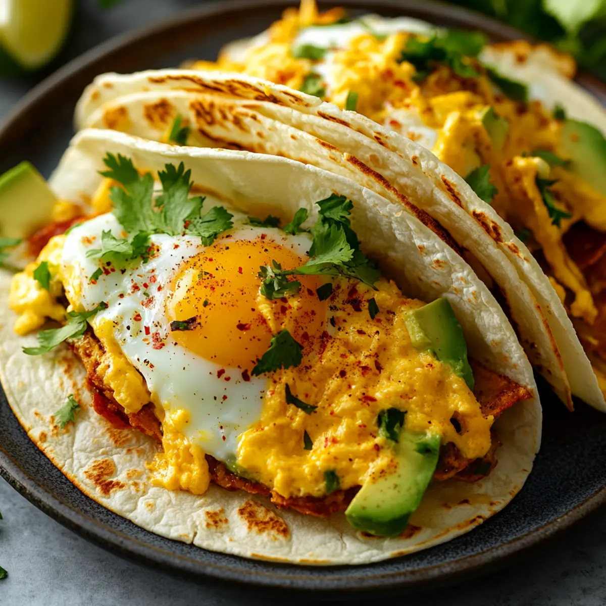 Cheesy Breakfast Egg Tacos