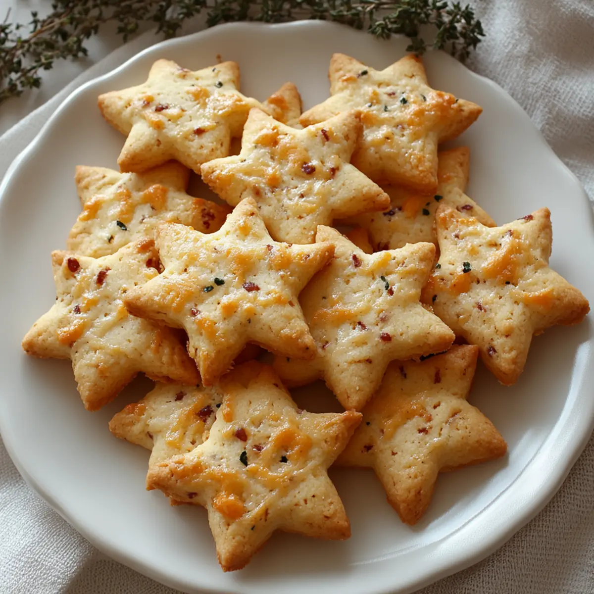 Chili Cheese Shortbread Star Cookies