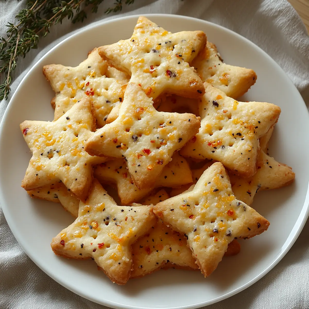 Chili Cheese Shortbread Star Cookies