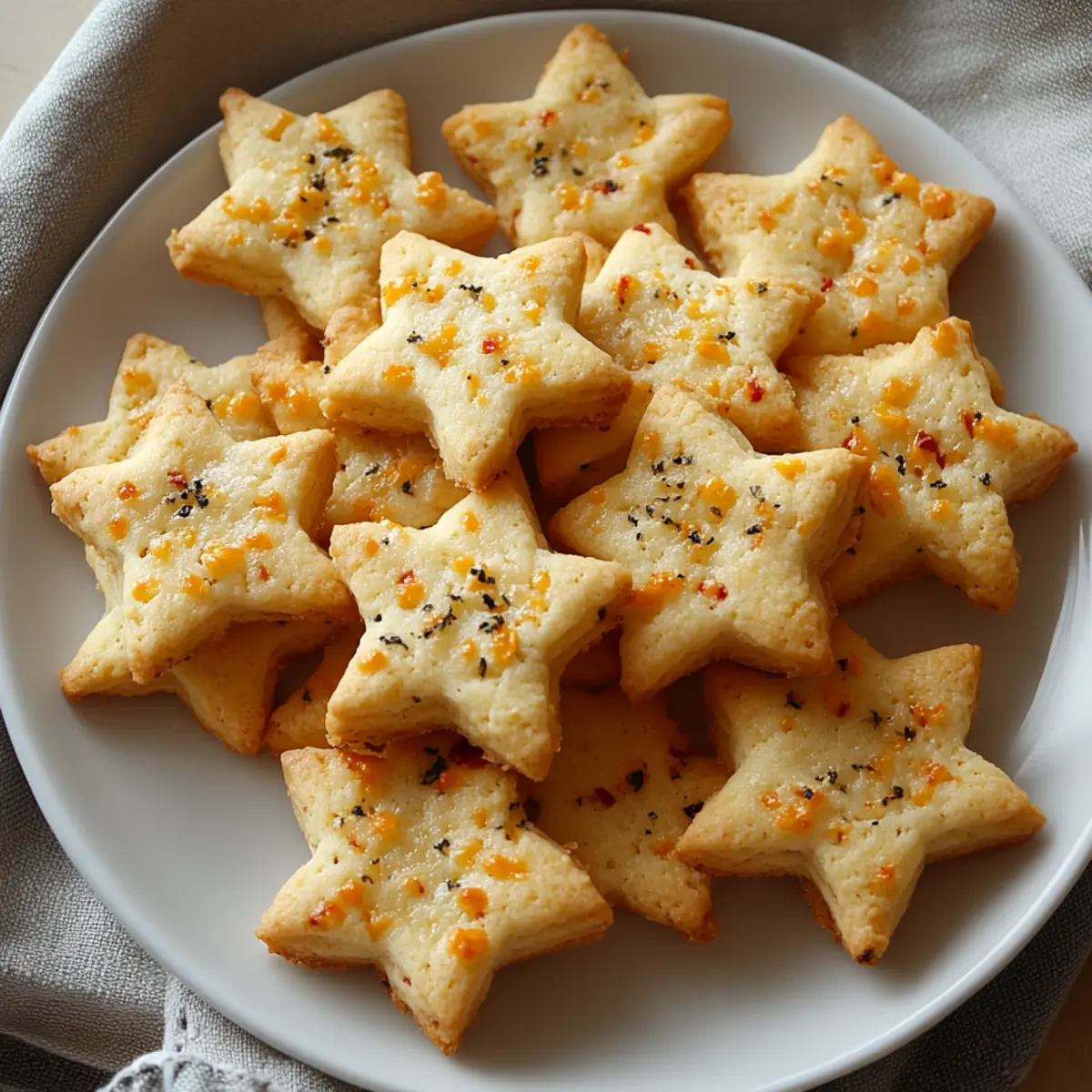 Chili Cheese Shortbread Star Cookies