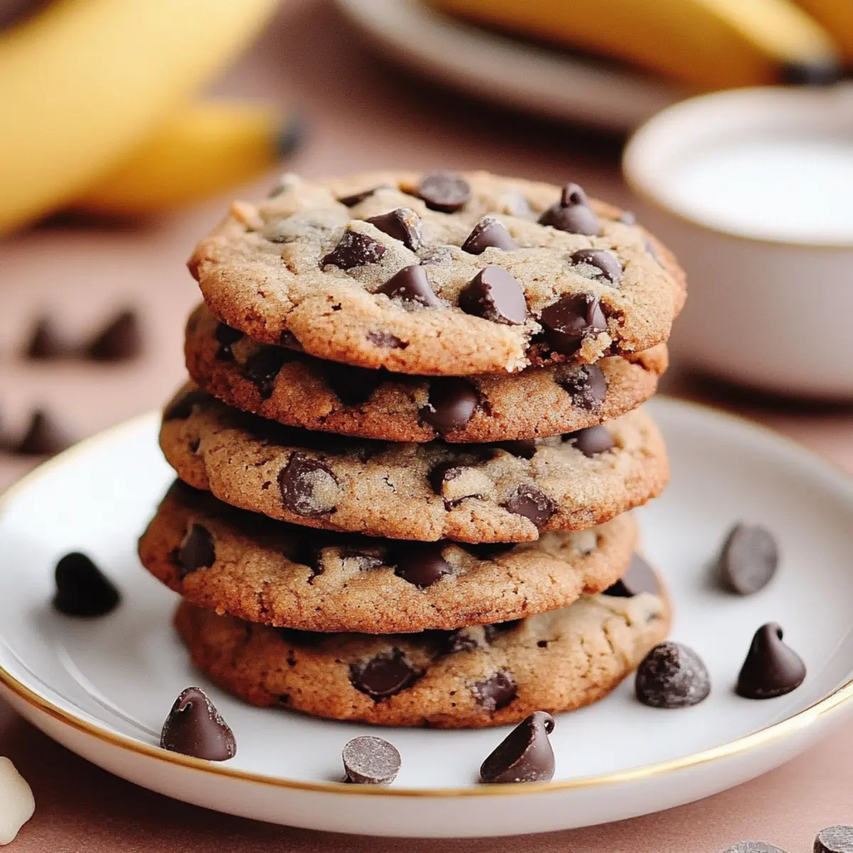 Christmas Chocolate Chip Banana Bread Cookies