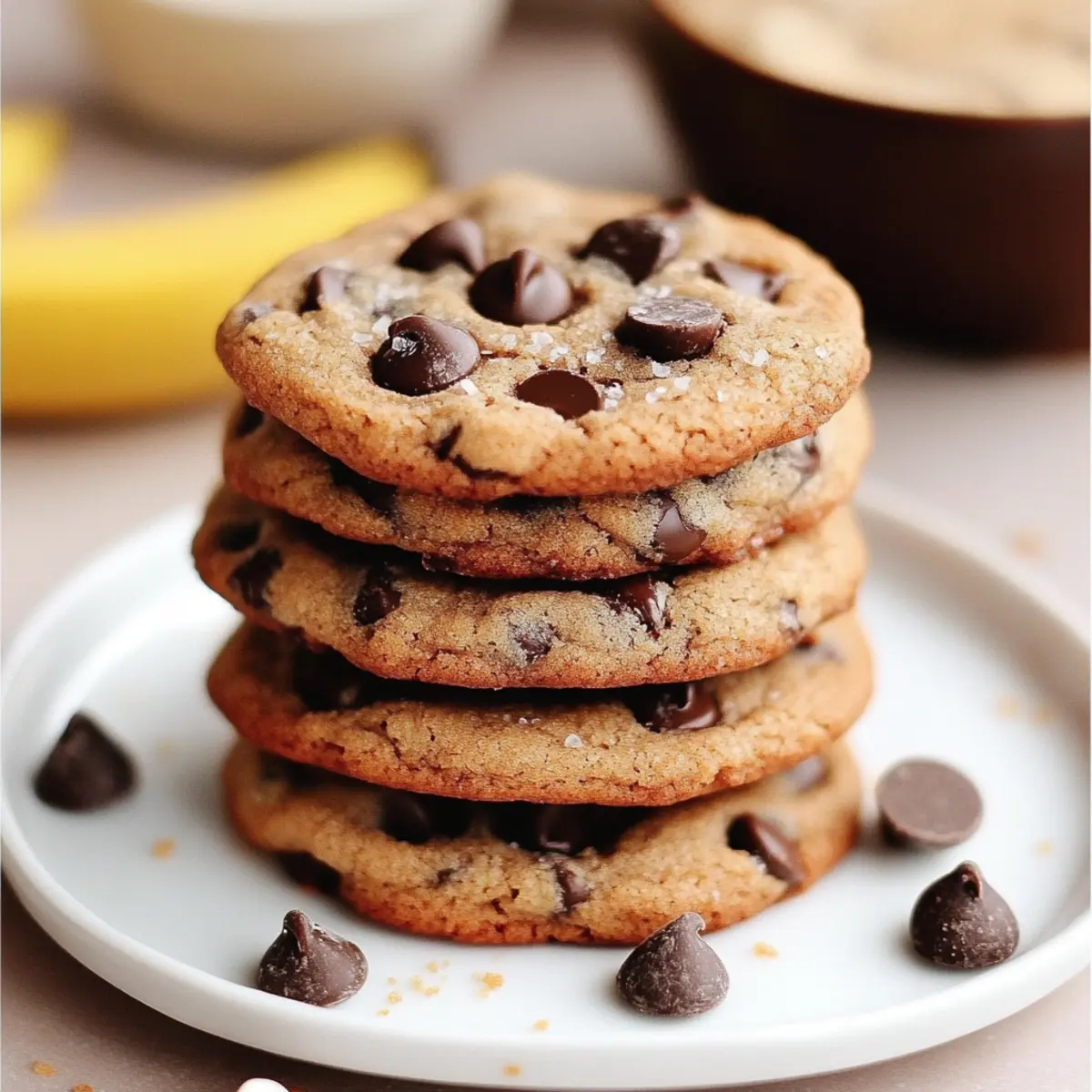 Christmas Chocolate Chip Banana Bread Cookies
