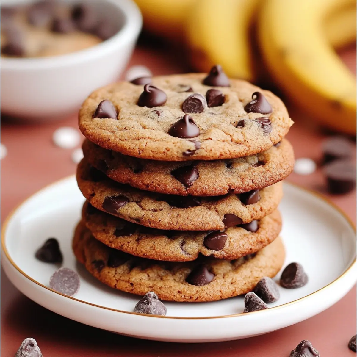 Christmas Chocolate Chip Banana Bread Cookies