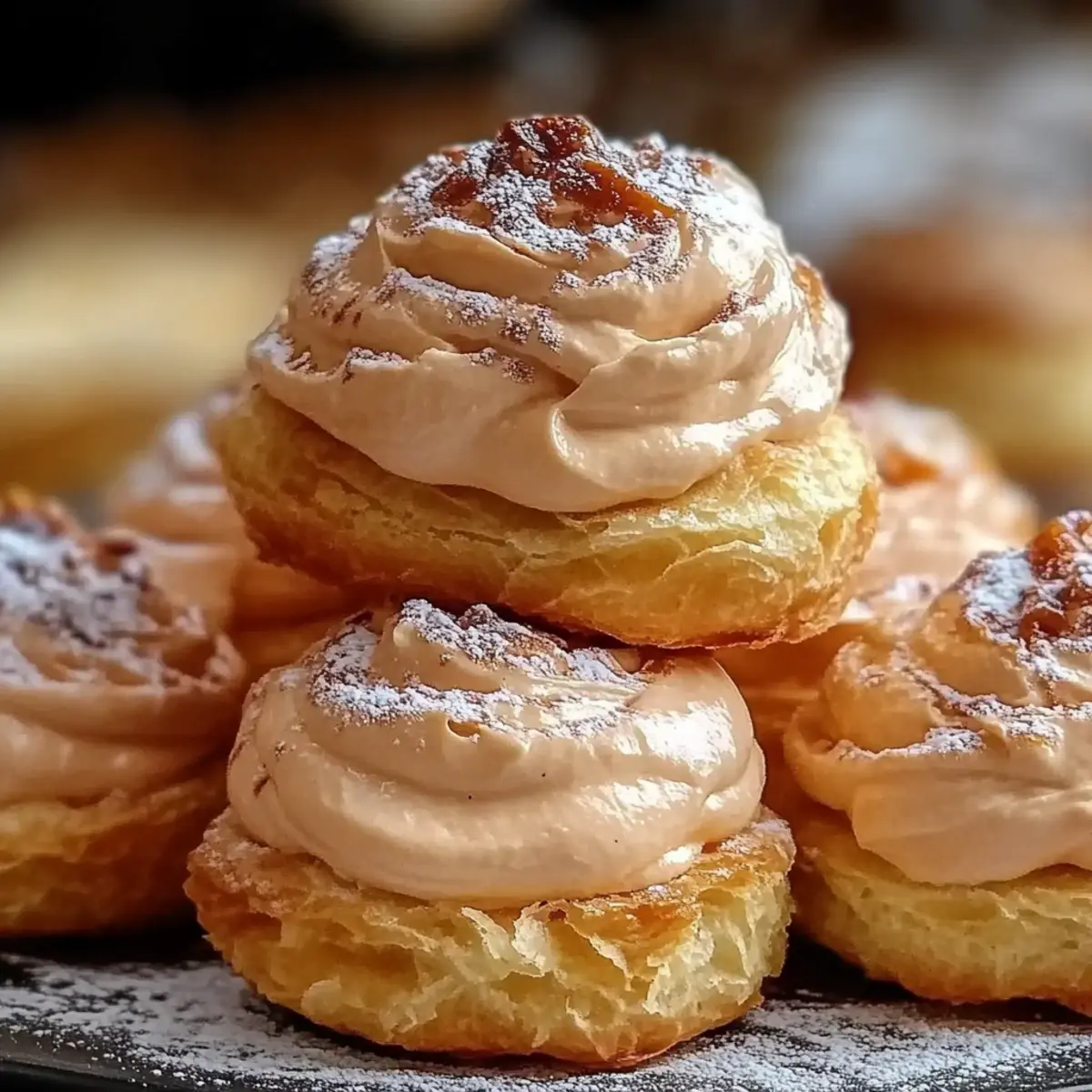 Crispy Coffee Cream Choux Puffs