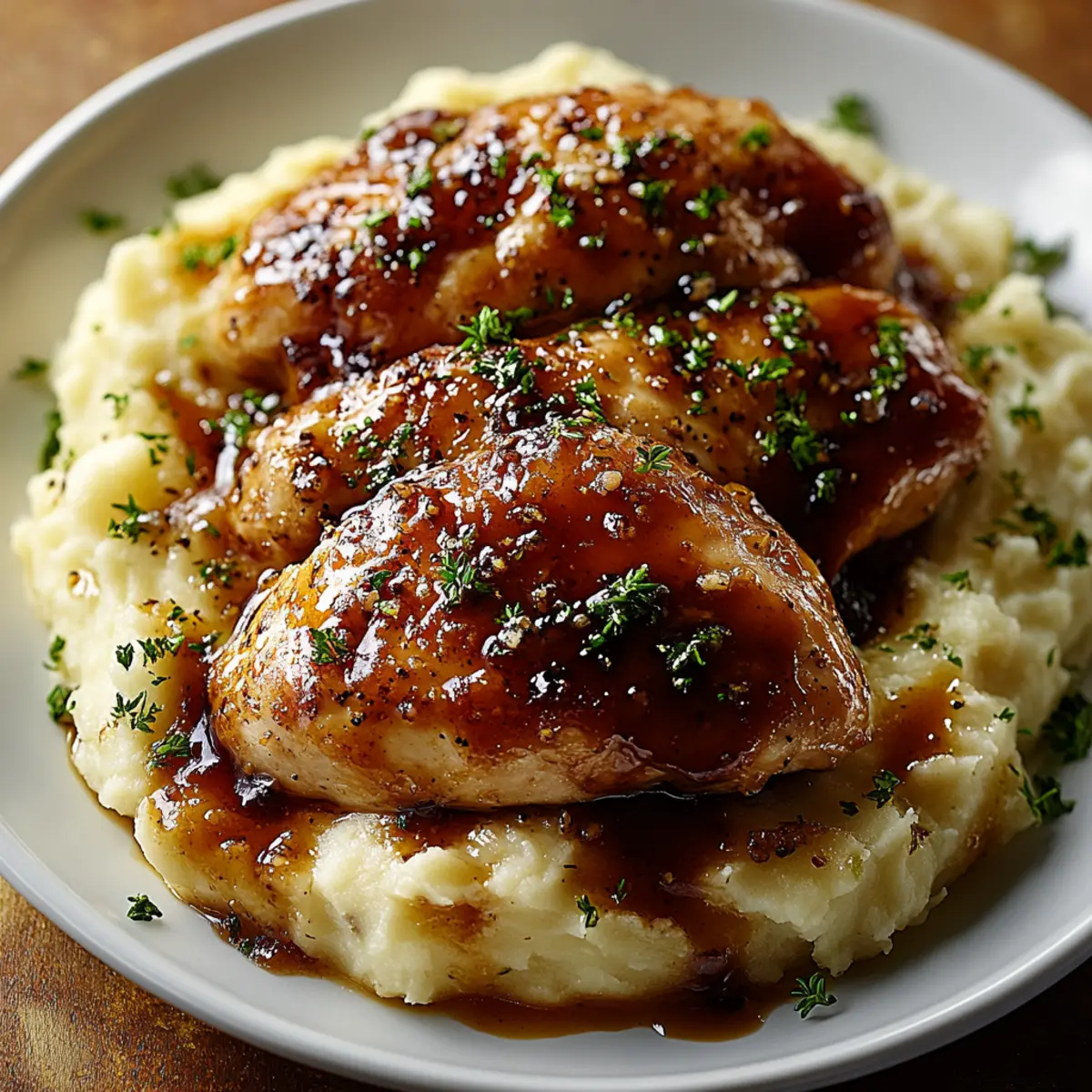 Honey Garlic Chicken with Mashed Potatoes