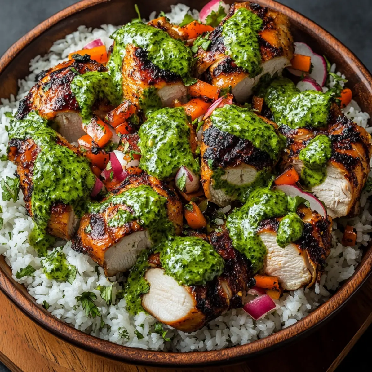 Peruvian Chicken and Rice with Green Sauce