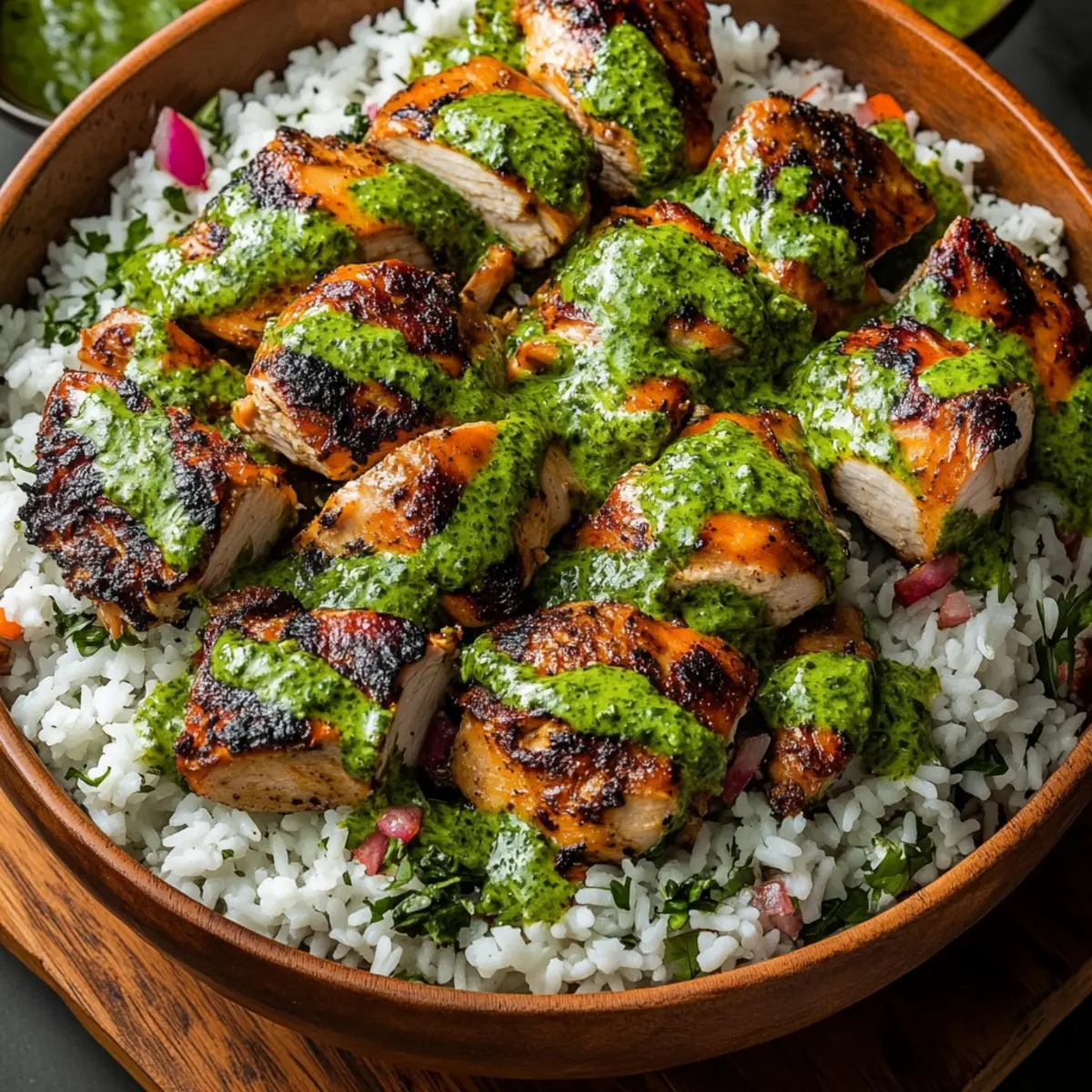 Peruvian Chicken and Rice with Green Sauce