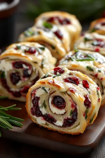 Savory Christmas Cranberry Roll Ups