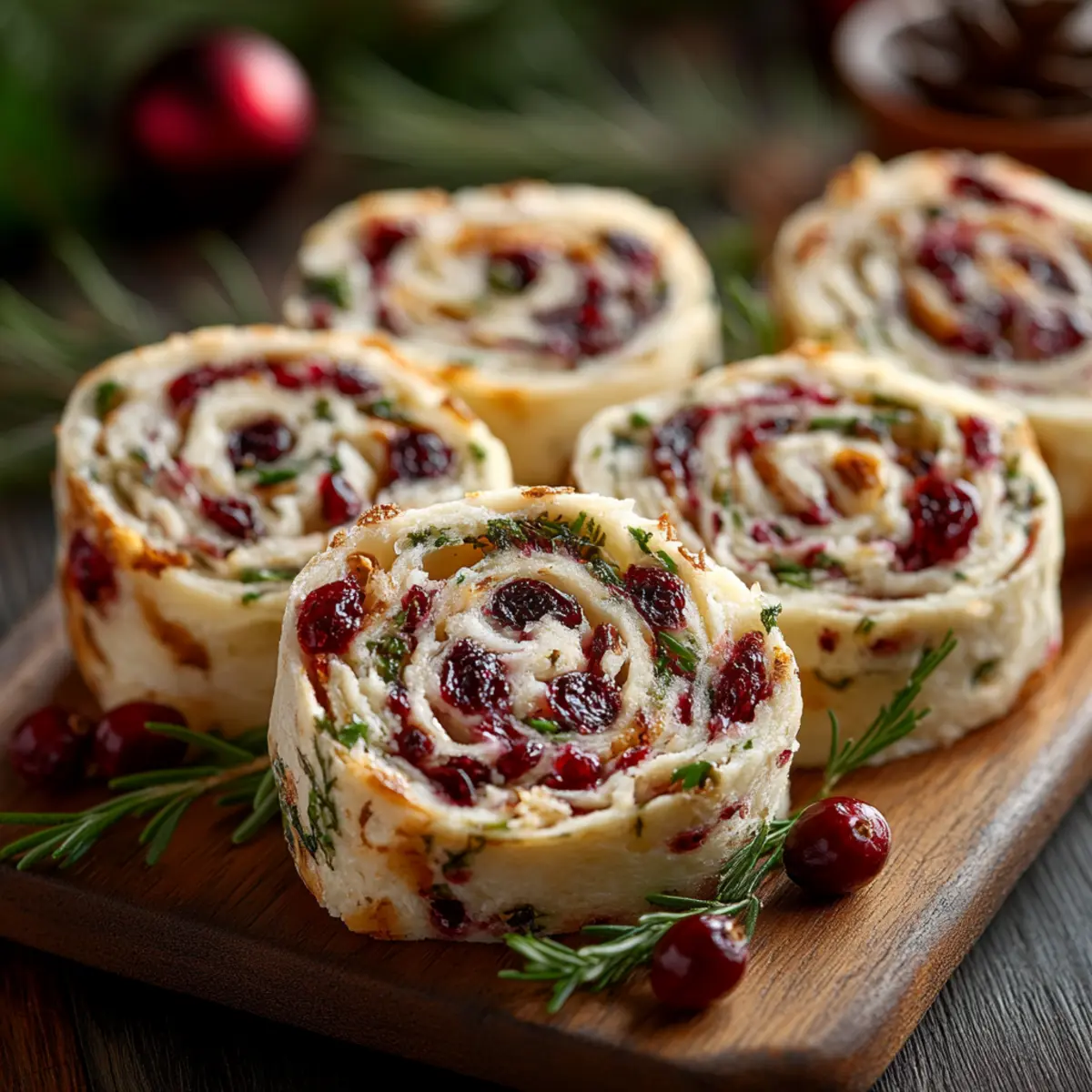 Savory Christmas Cranberry Roll Ups