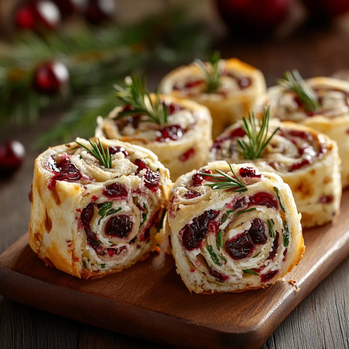 Savory Christmas Cranberry Roll Ups