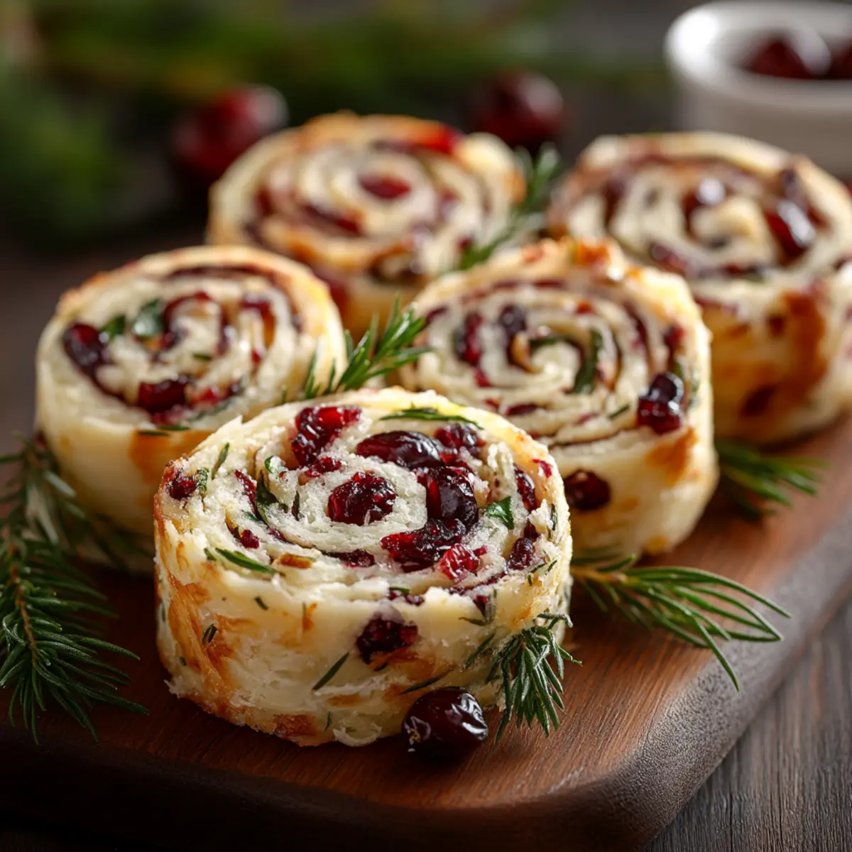 Savory Christmas Cranberry Roll Ups