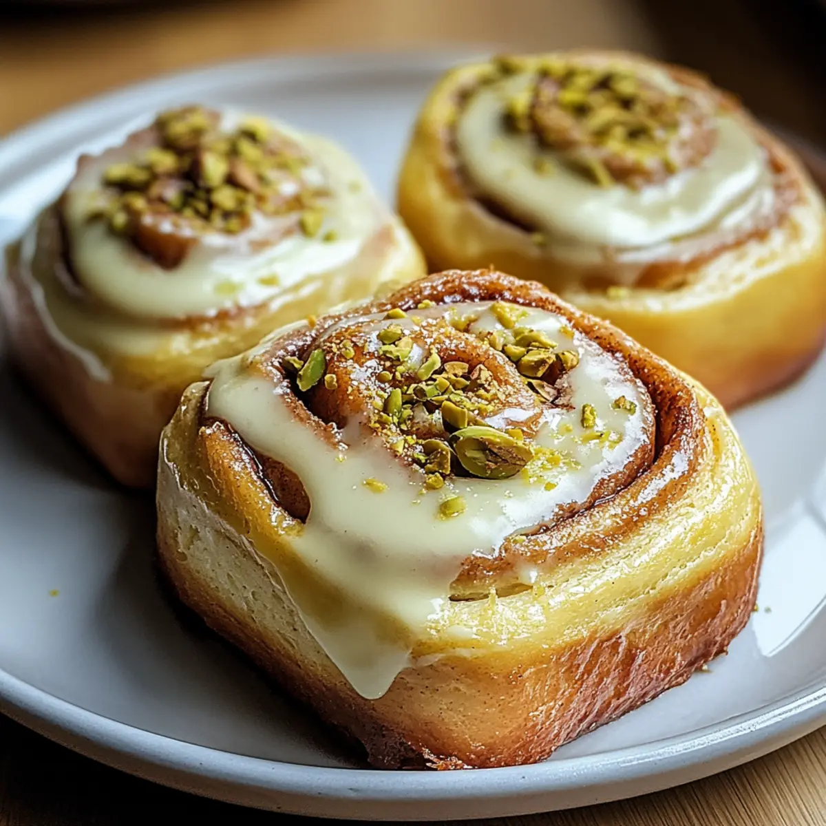 Small Batch Pistachio Cream Cinnamon Rolls