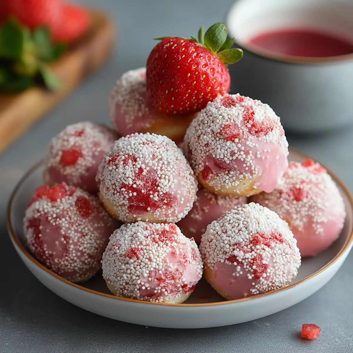 Strawberry Protein Doughnut Holes