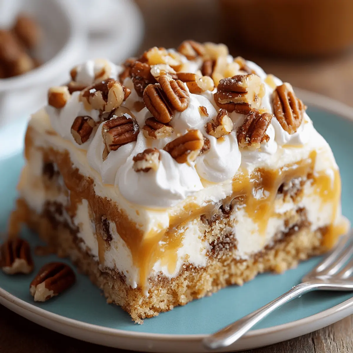 Butter Pecan Praline Poke Cake