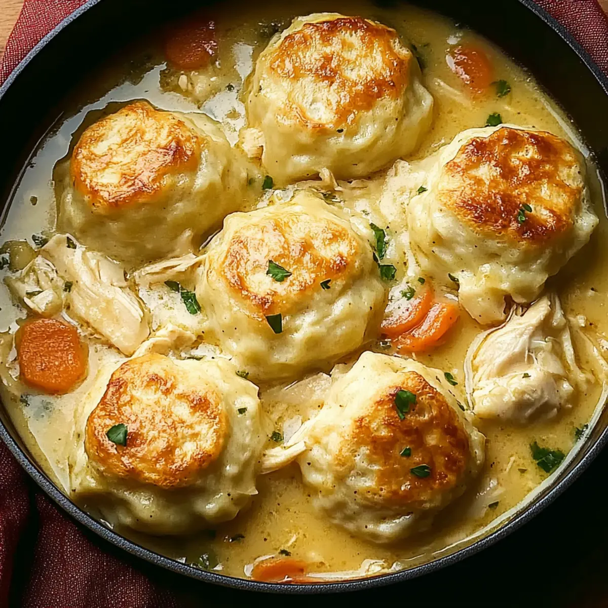 Chicken and Dumplings with Biscuits