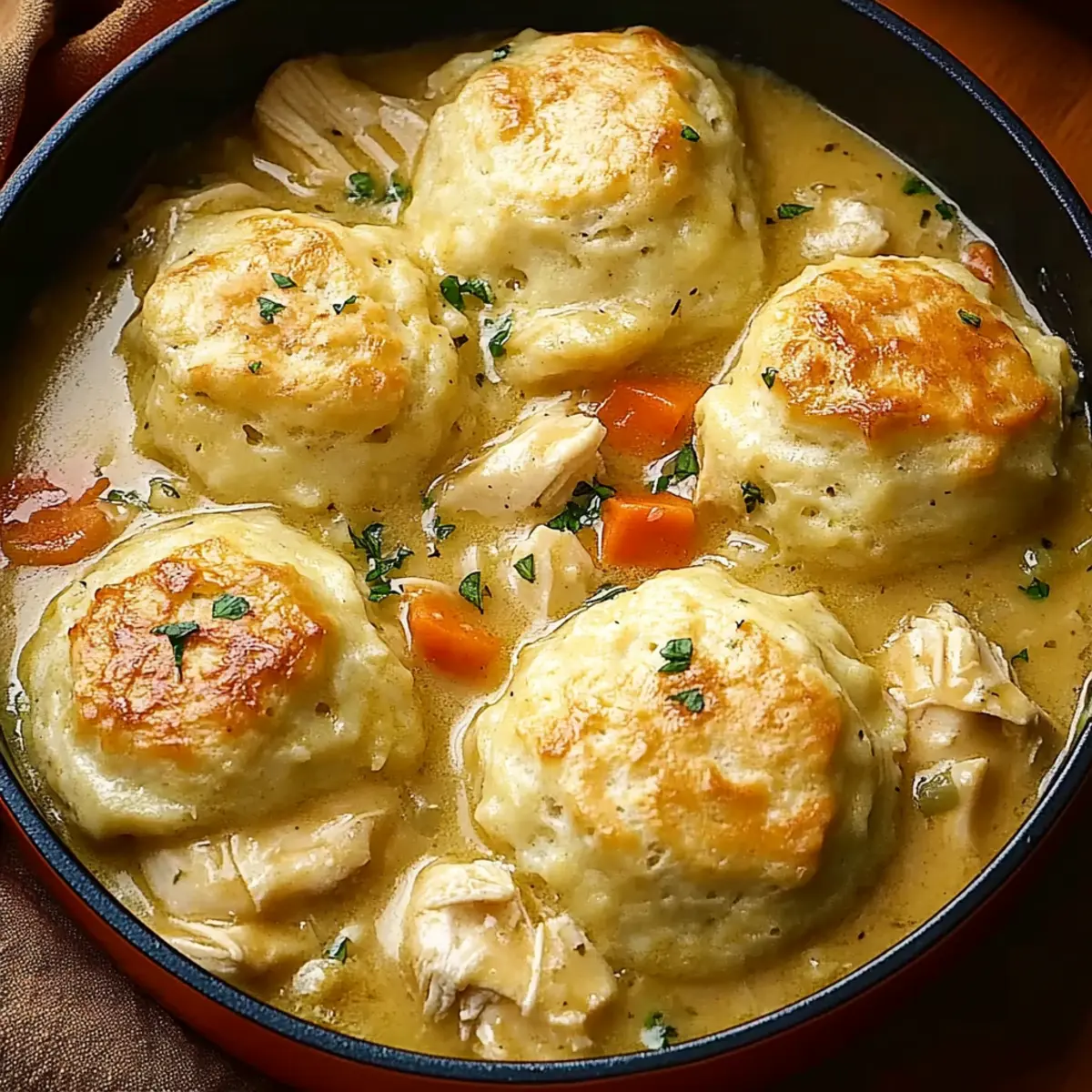 Chicken and Dumplings with Biscuits