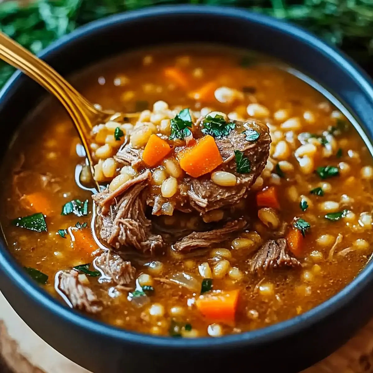 Crockpot Beef and Barley Soup