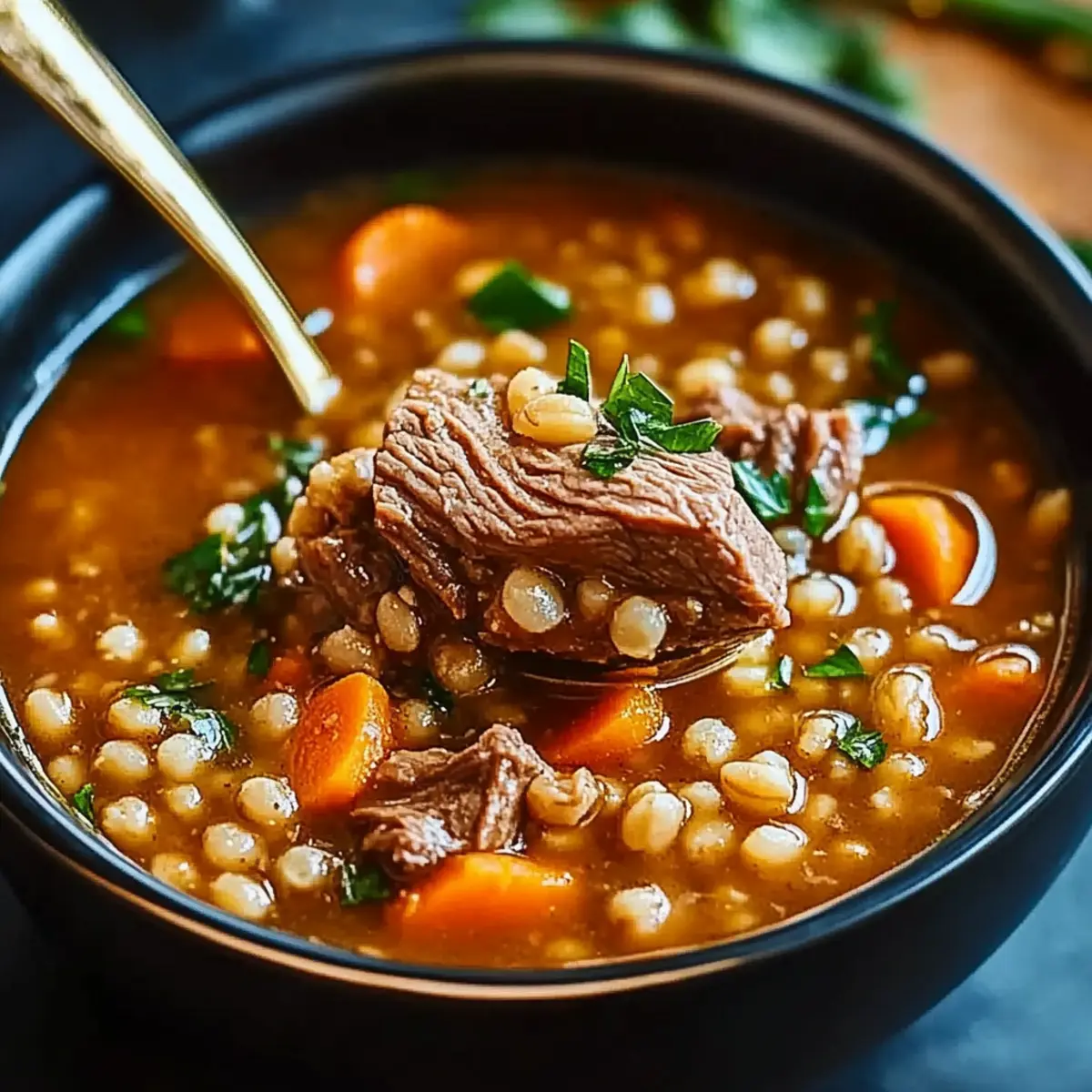 Crockpot Beef and Barley Soup