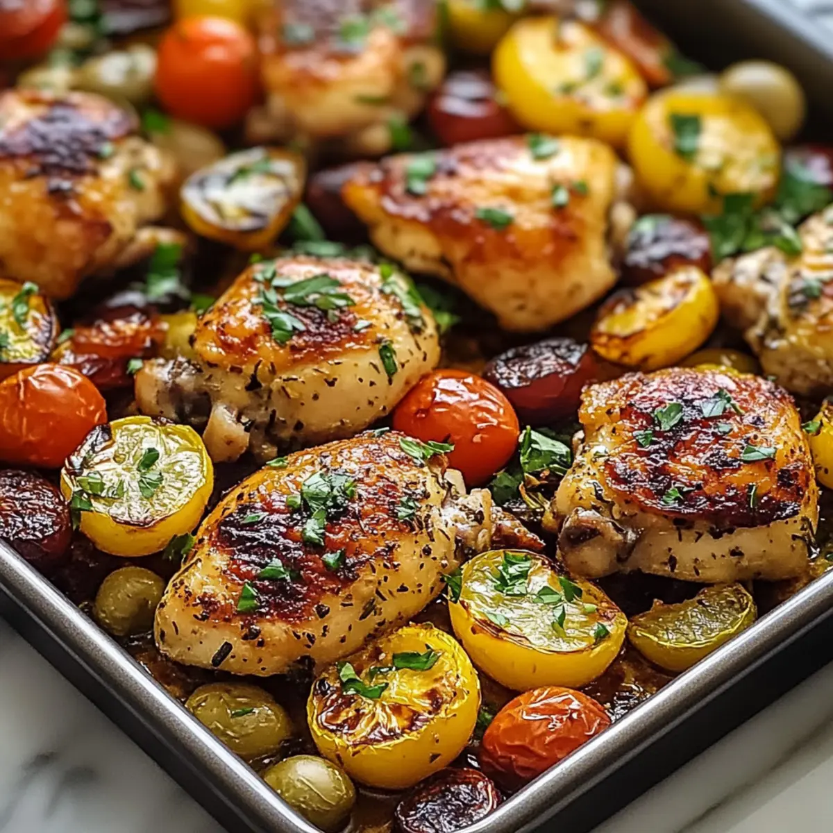 Mediterranean Sheet Pan Chicken Thighs