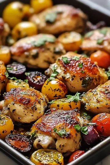 Mediterranean Sheet Pan Chicken Thighs