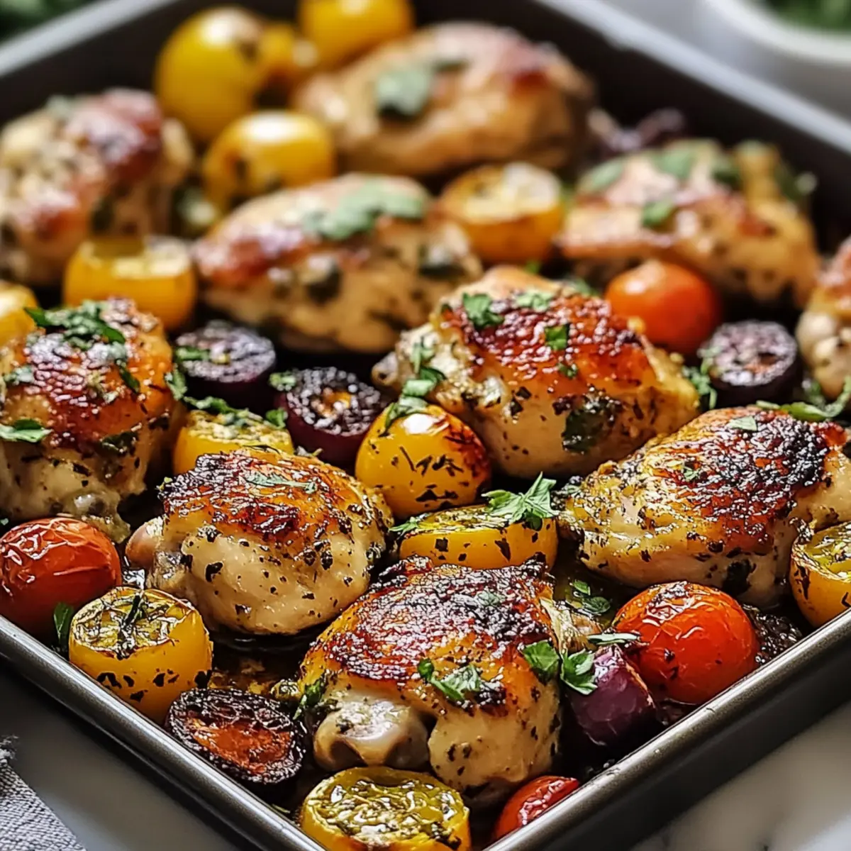 Mediterranean Sheet Pan Chicken Thighs