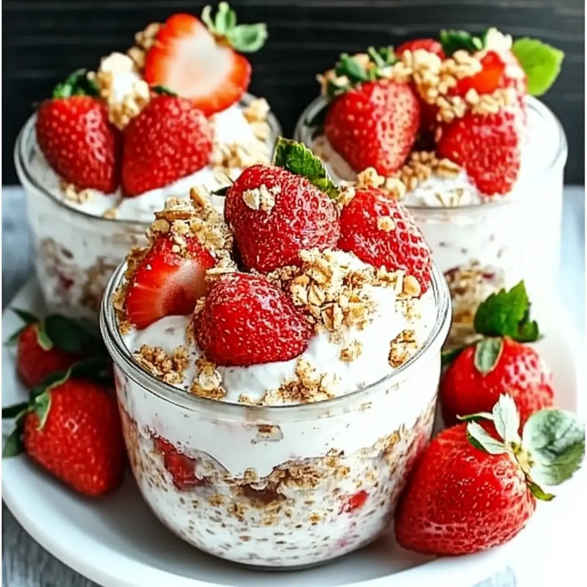 Strawberries and Cream Overnight Oats