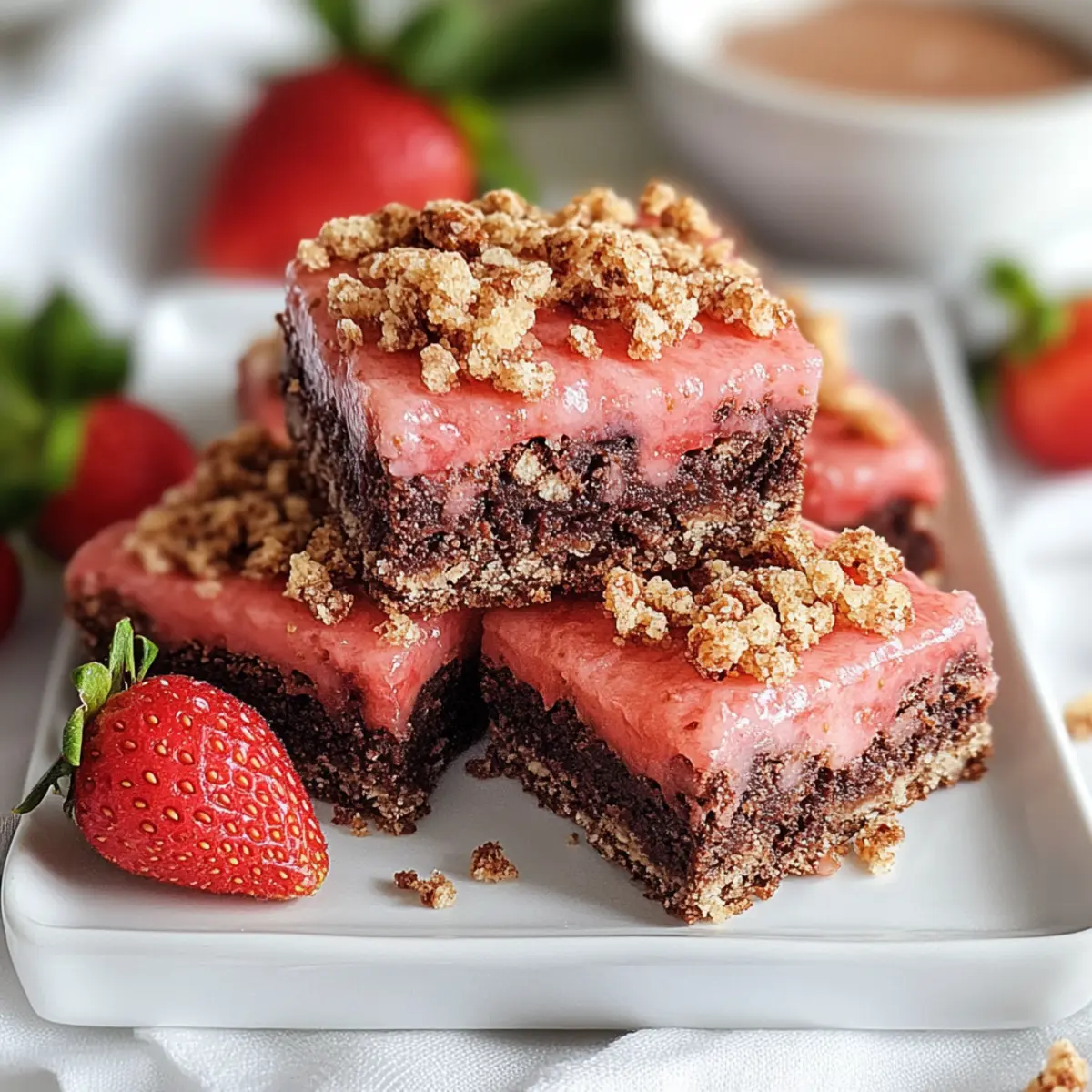 Strawberry Crunch Brownie Bars