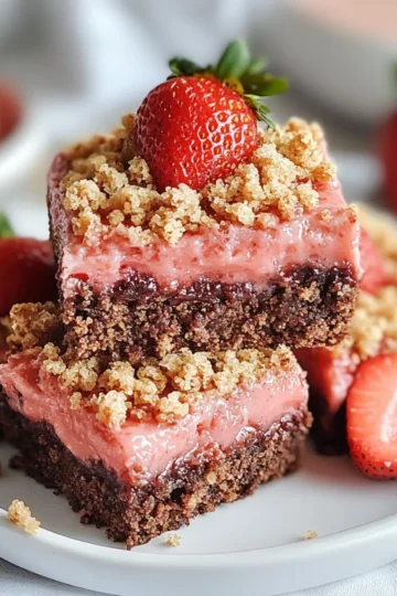 Strawberry Crunch Brownie Bars