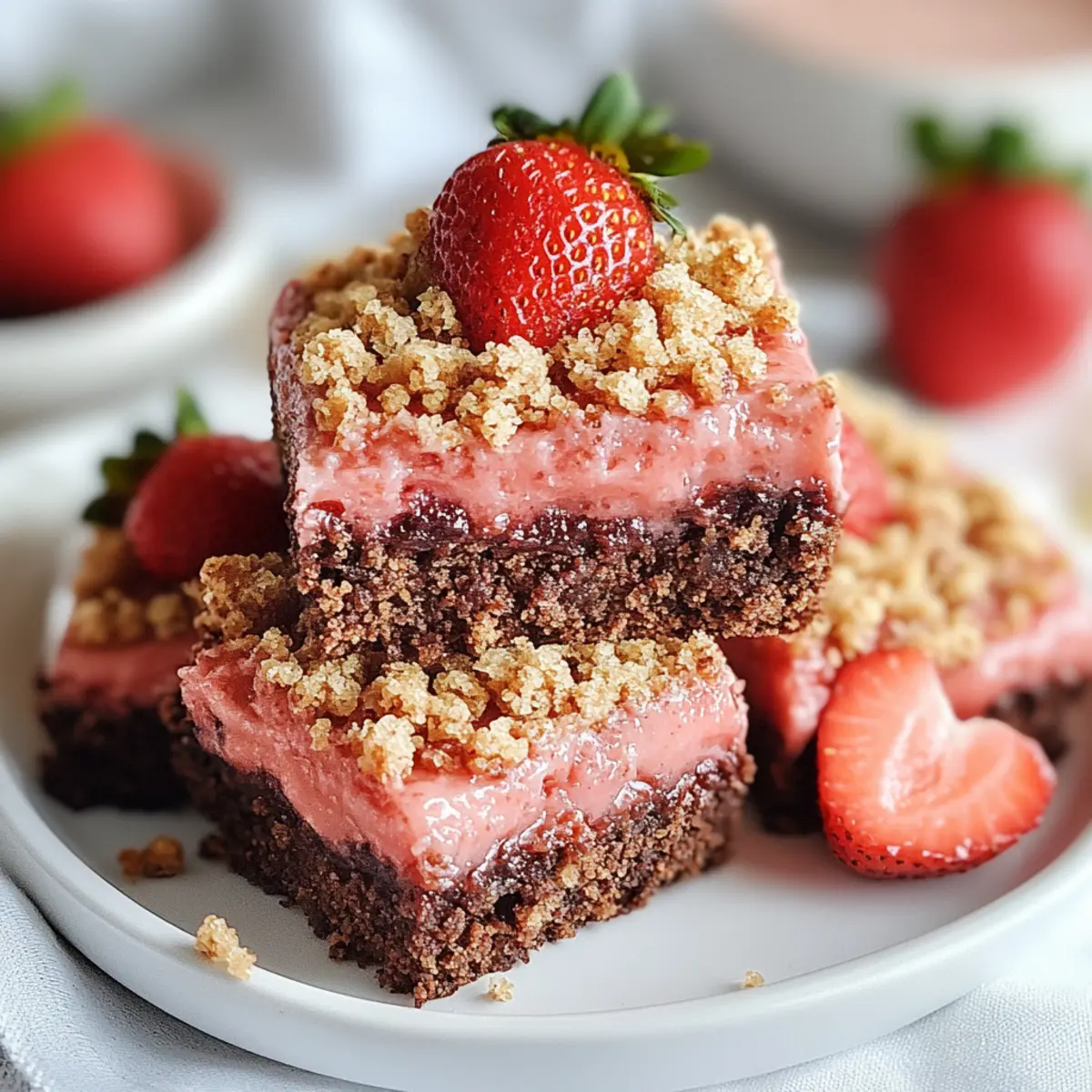Strawberry Crunch Brownie Bars