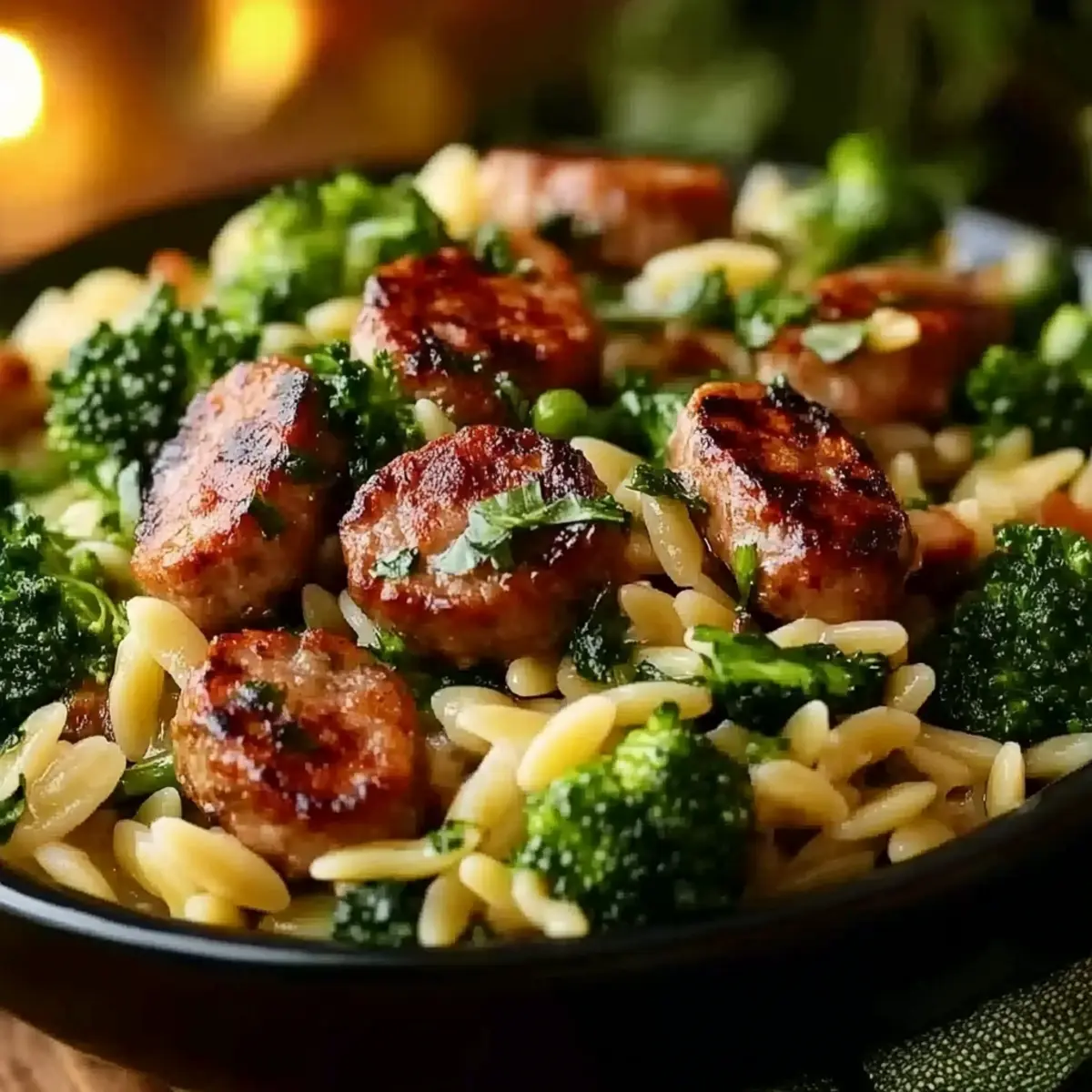 Chicken Sausage and Broccoli Orzo