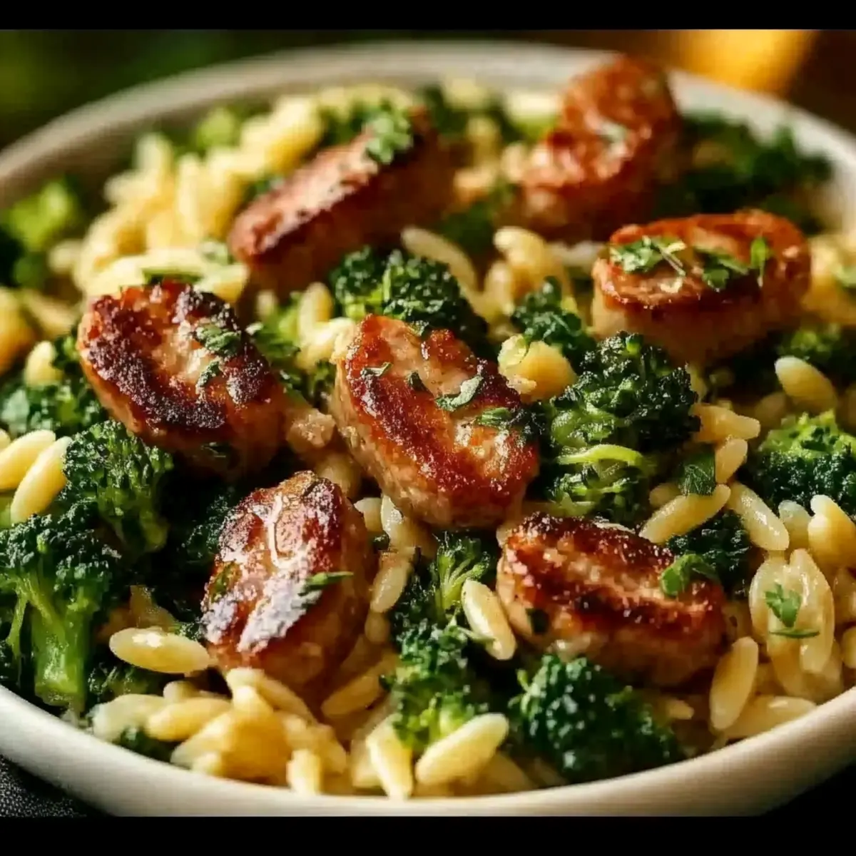 Chicken Sausage and Broccoli Orzo