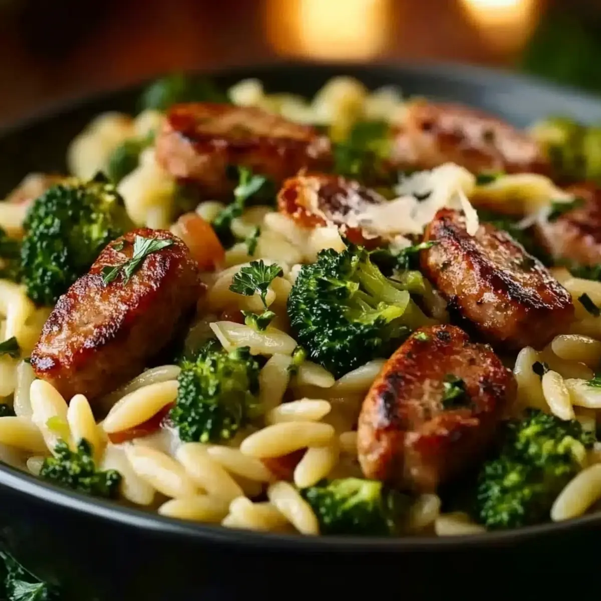 Chicken Sausage and Broccoli Orzo