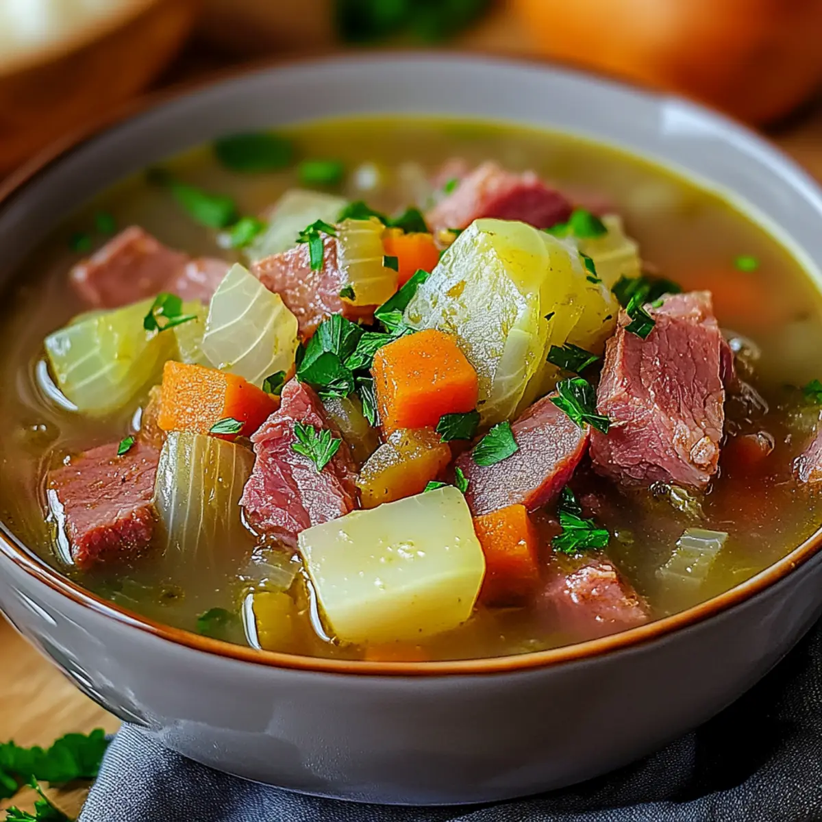 Cozy Corned Beef and Cabbage Soup