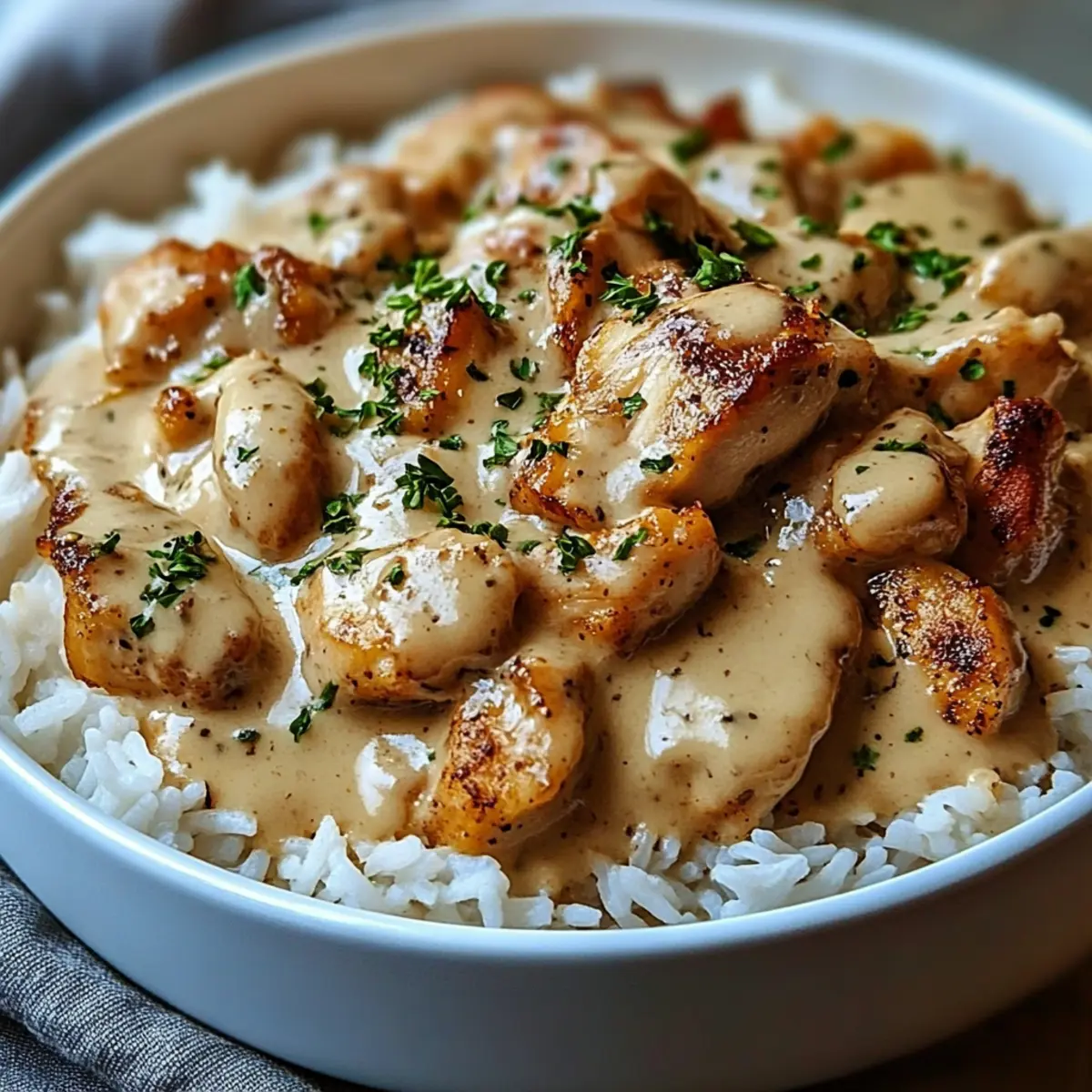 Creamy Smothered Chicken Rice