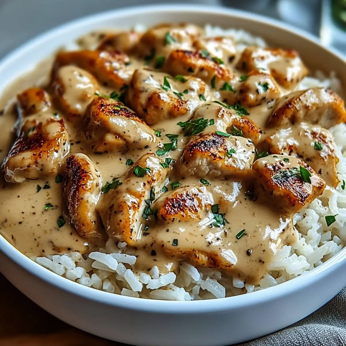 Creamy Smothered Chicken Rice