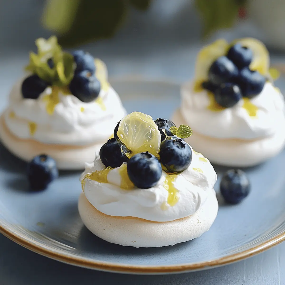 Mini Lemon Blueberry Pavlovas