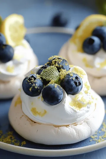 Mini Lemon Blueberry Pavlovas