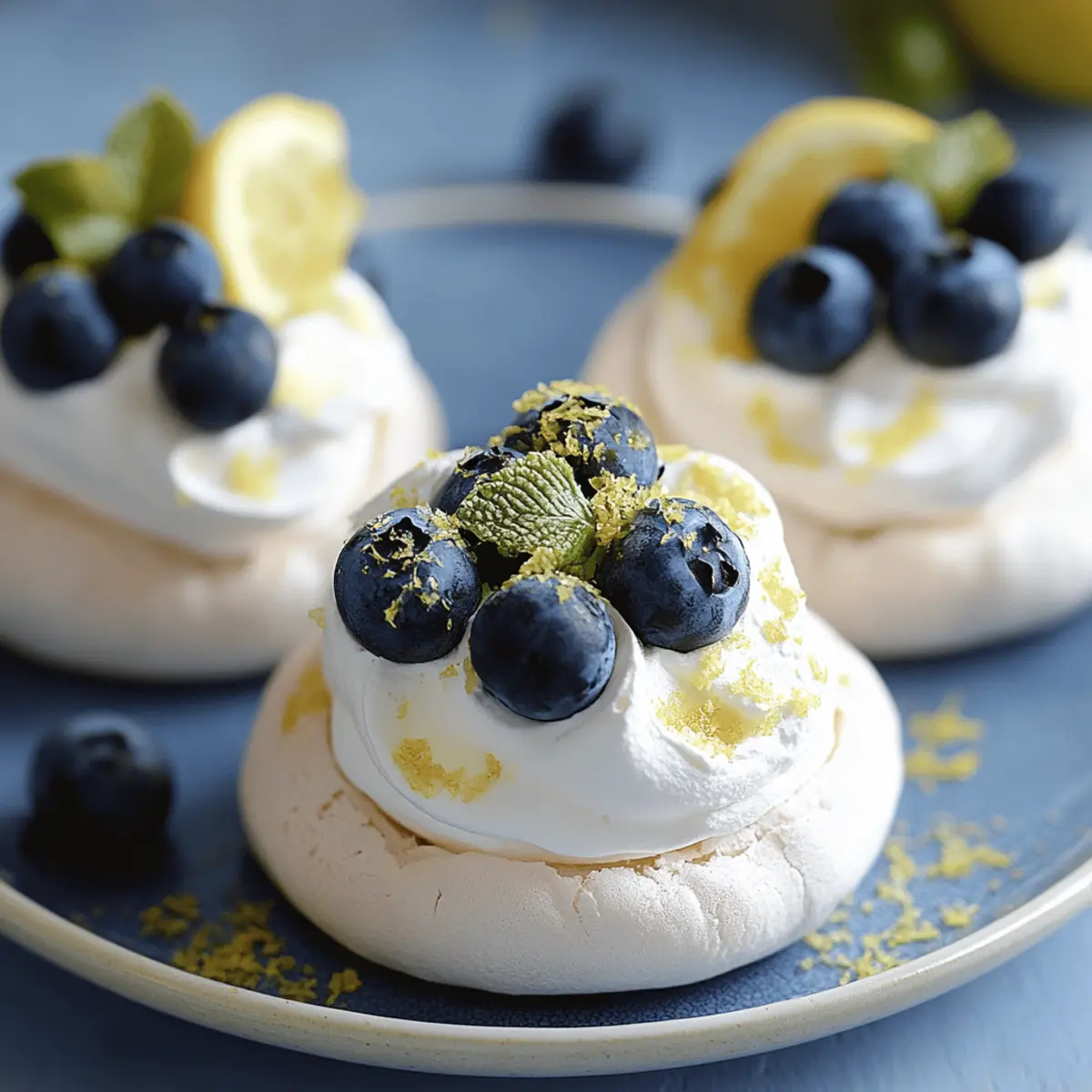 Mini Lemon Blueberry Pavlovas