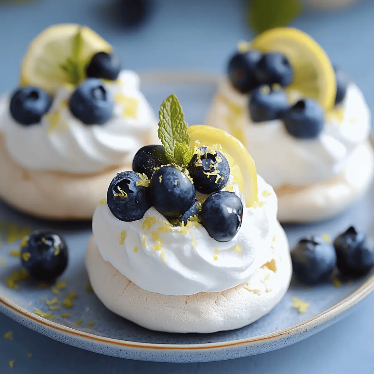 Mini Lemon Blueberry Pavlovas
