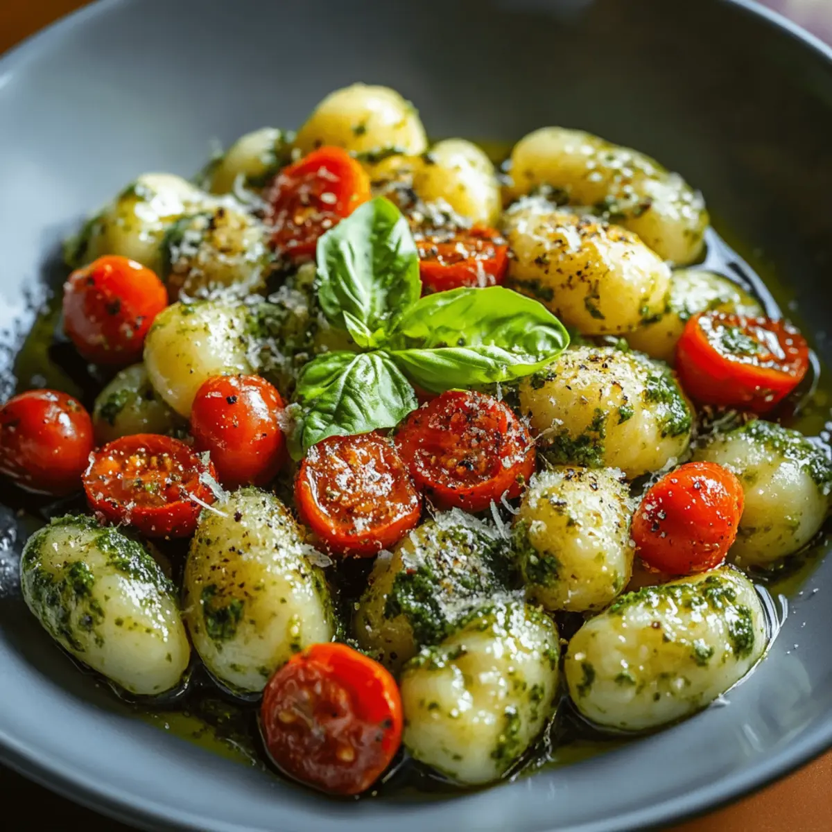 Pesto Gnocchi with Cherry Tomatoes