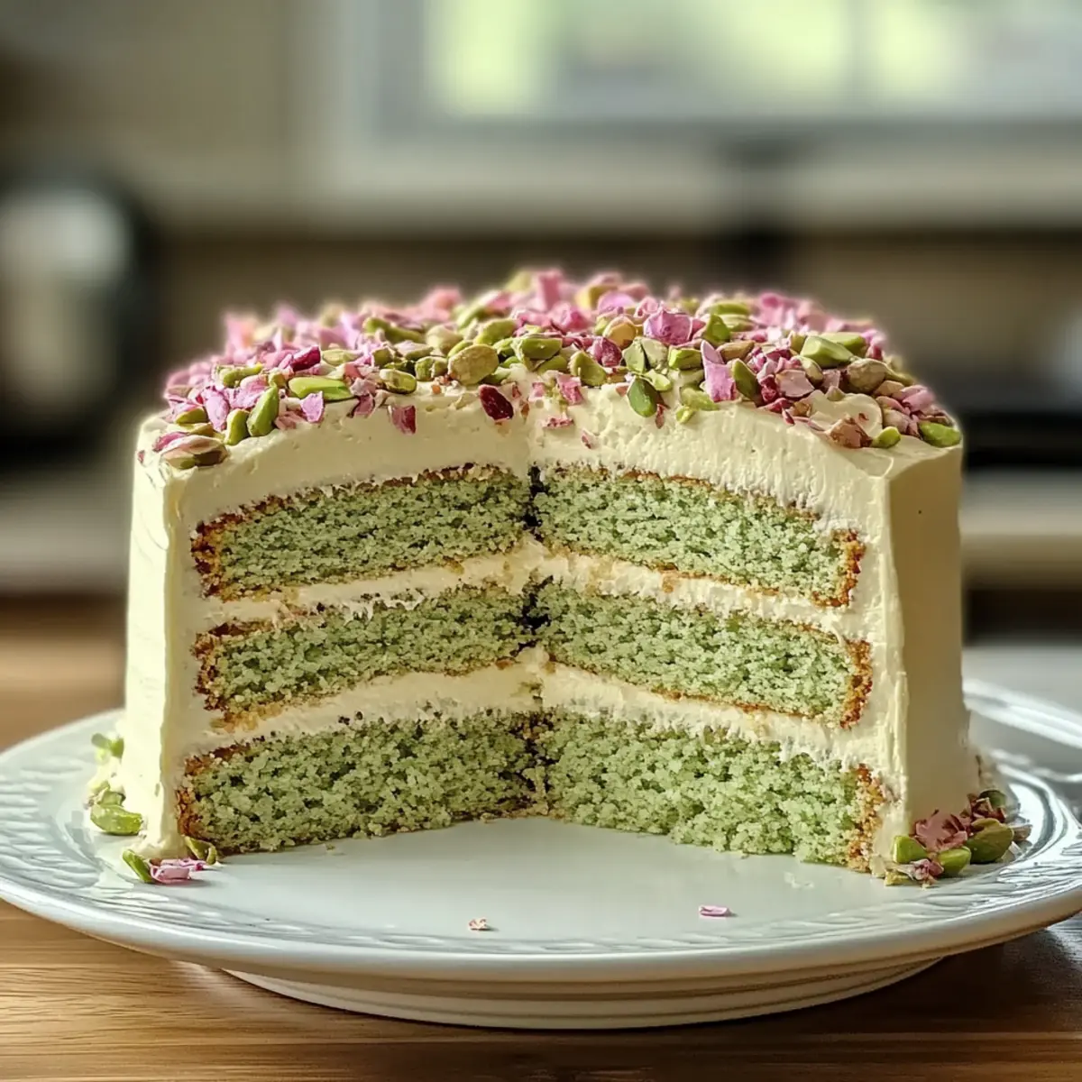 Pistachio Rose Milk Cake
