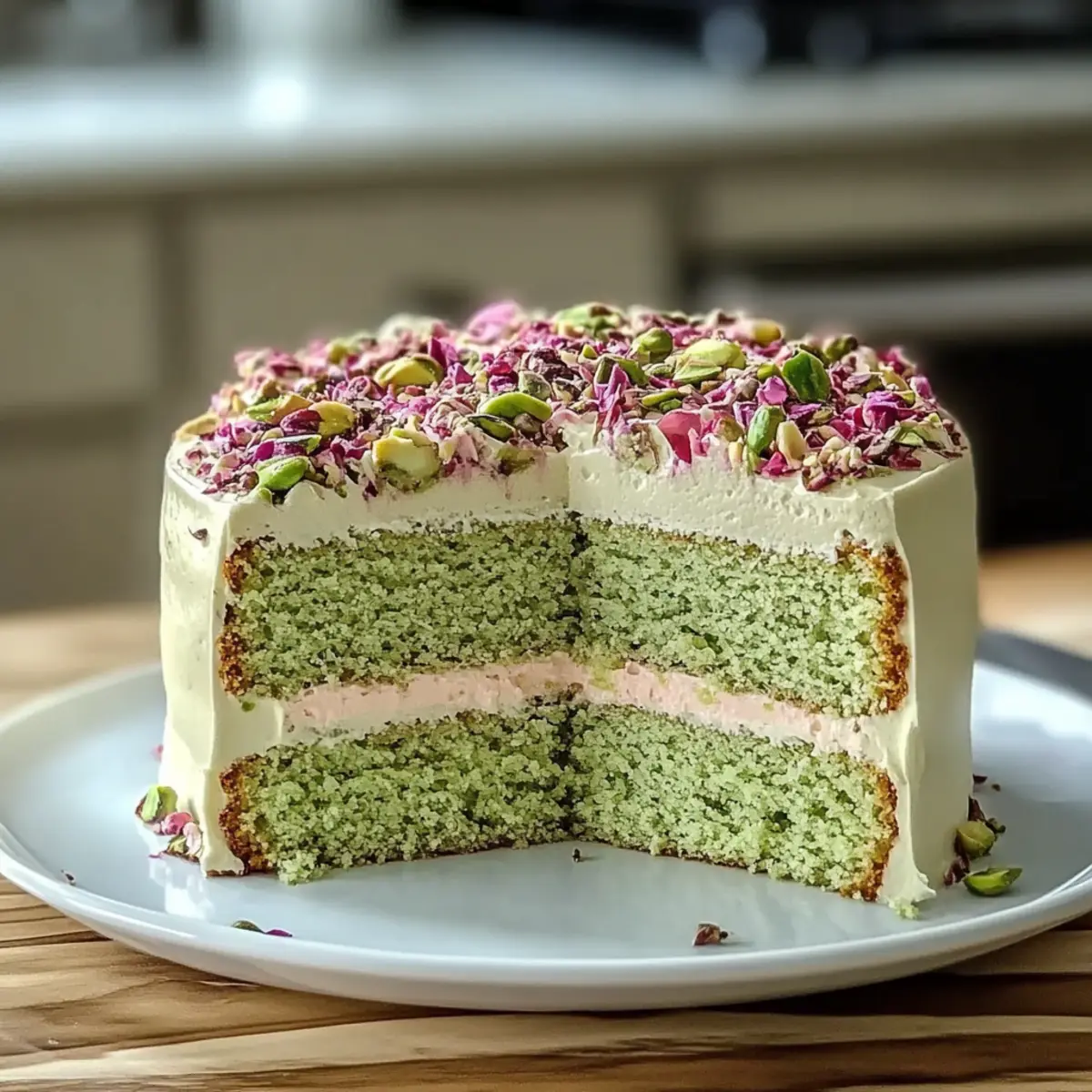 Pistachio Rose Milk Cake