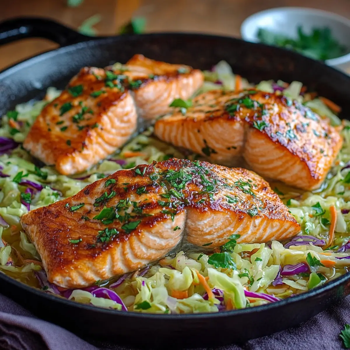 Salmon with Cabbage Slaw