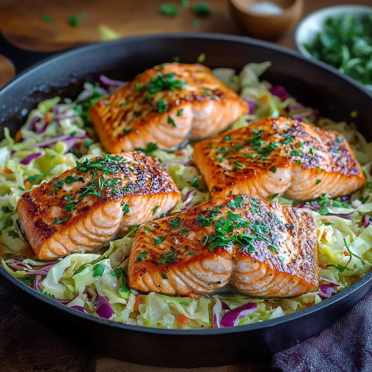 Salmon with Cabbage Slaw
