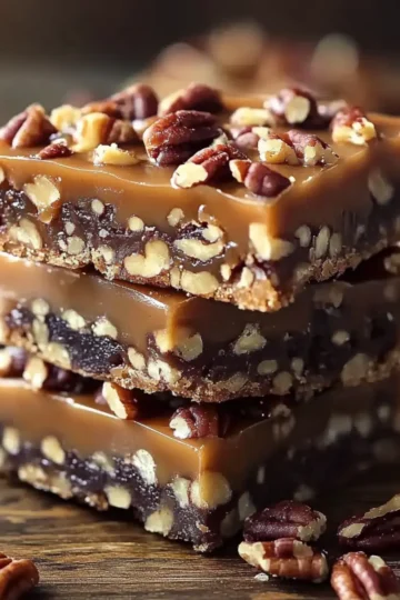 Turtle Bars with Caramel and Pecans